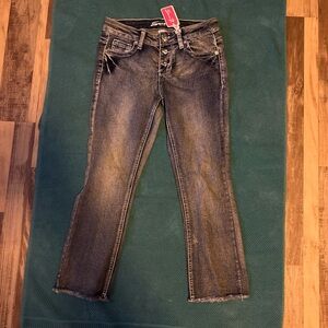 Seven7 Women's Boot Cut Jeans in Dark Blue